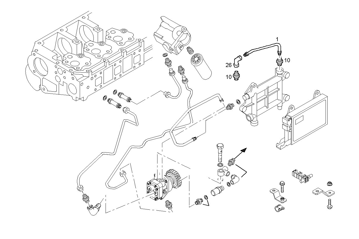 Iveco/FPT FUEL LINES - INLET TO FUEL PUMP