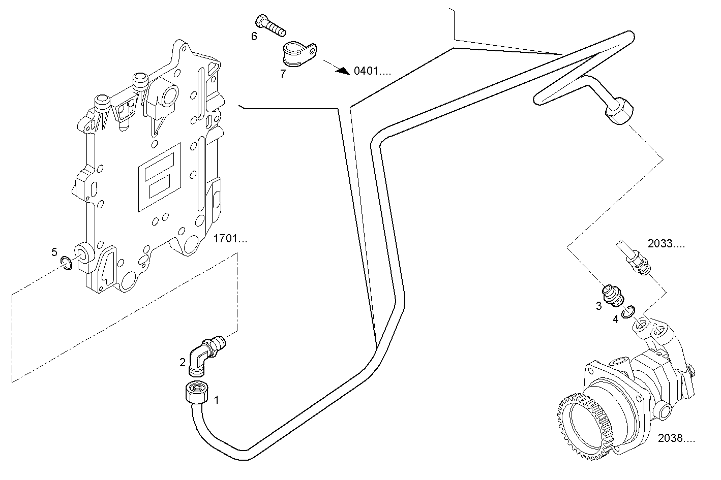 Iveco/FPT FUEL LINES - INLET TO FUEL PUMP