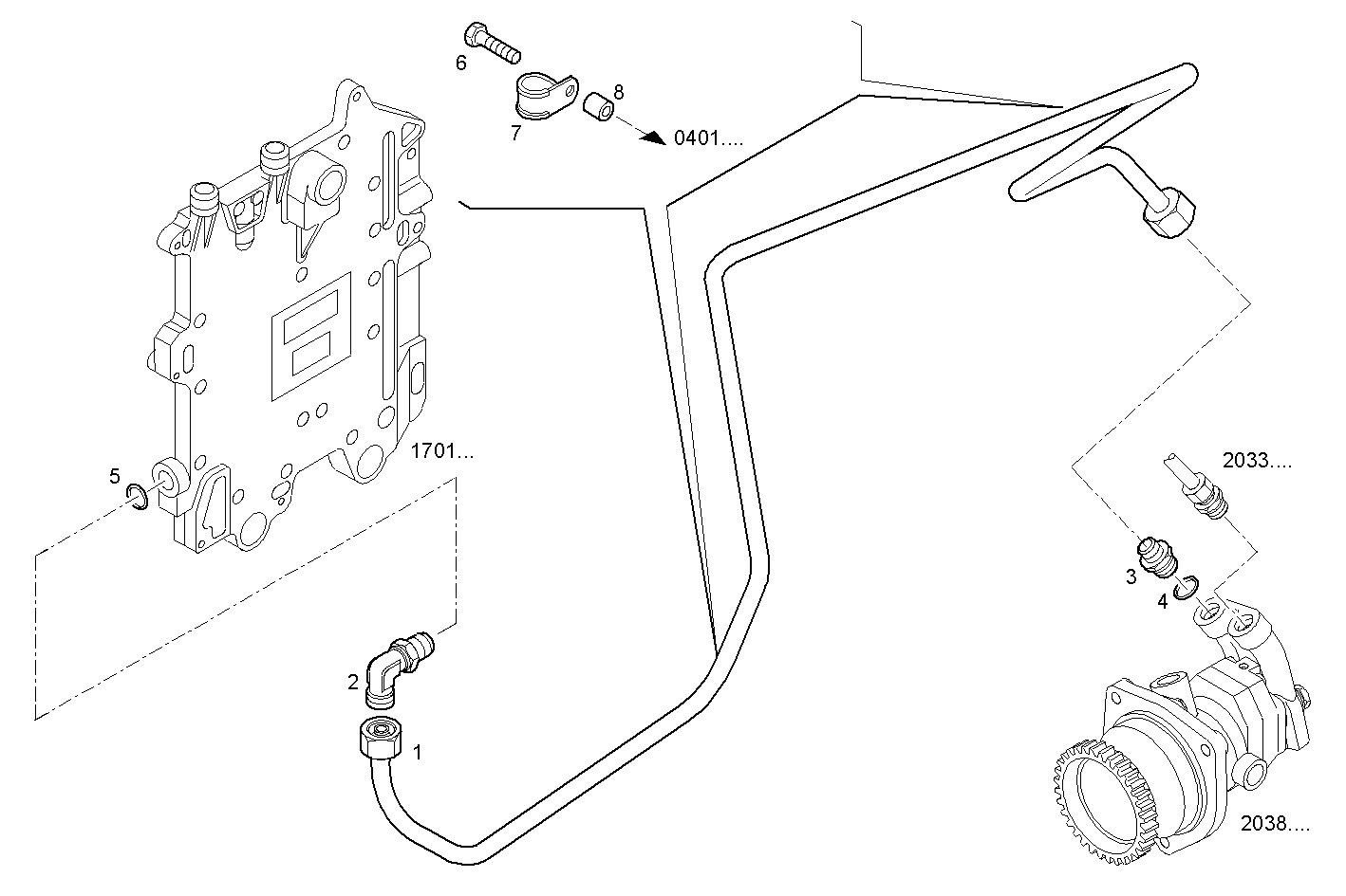 Iveco/FPT FUEL LINES - INLET TO FUEL PUMP