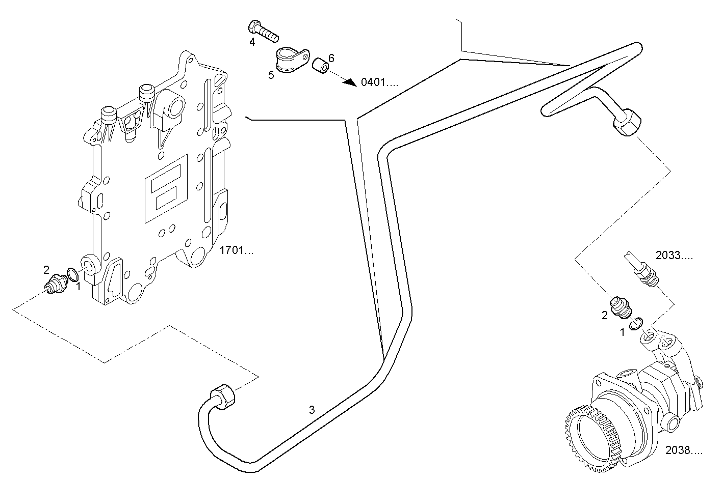 Iveco/FPT FUEL LINES - INLET TO FUEL PUMP