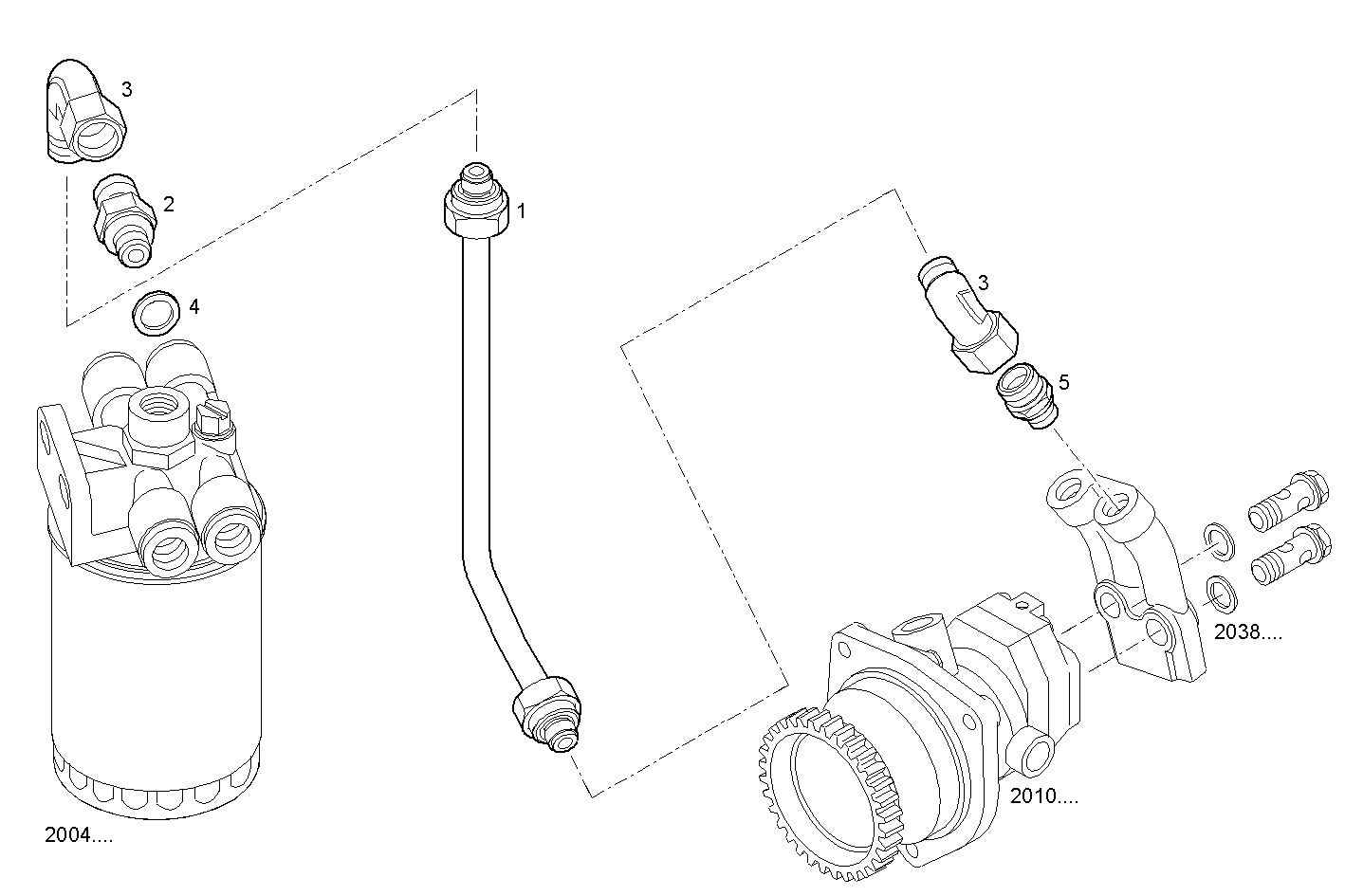 Iveco/FPT FUEL LINES -INLET TO FILTER