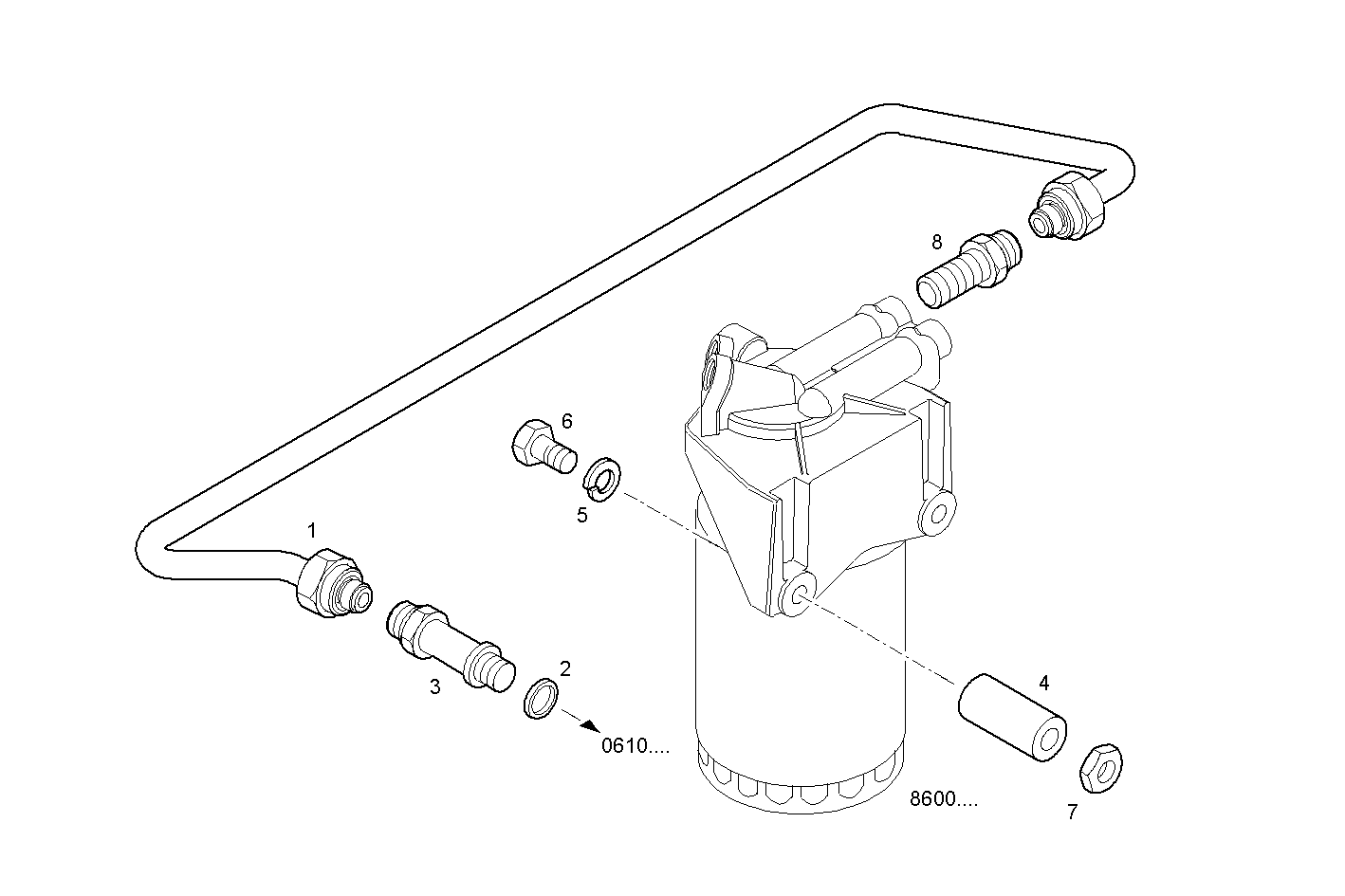 Iveco/FPT FUEL LINES - FILTER TO CYLINDER HEAD