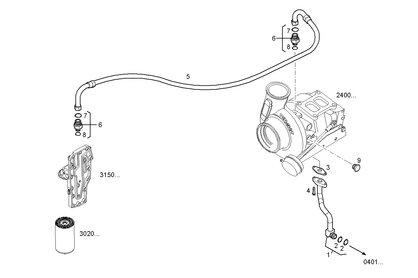 Iveco/FPT TURBOCHARGER OIL LINES