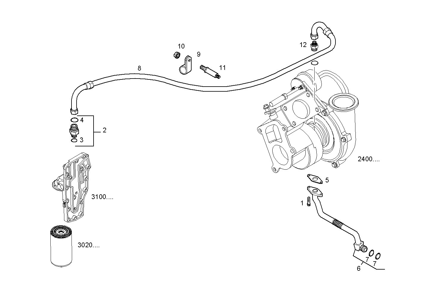 Iveco/FPT TURBOCHARGER OIL LINES