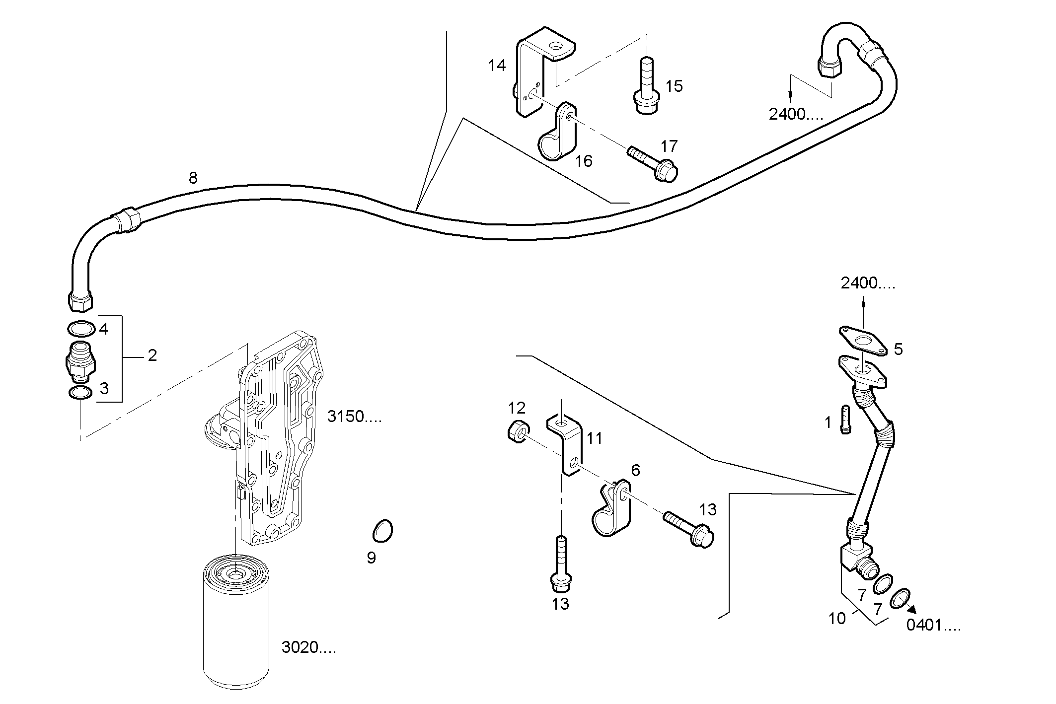 Iveco/FPT TURBOCHARGER OIL LINES