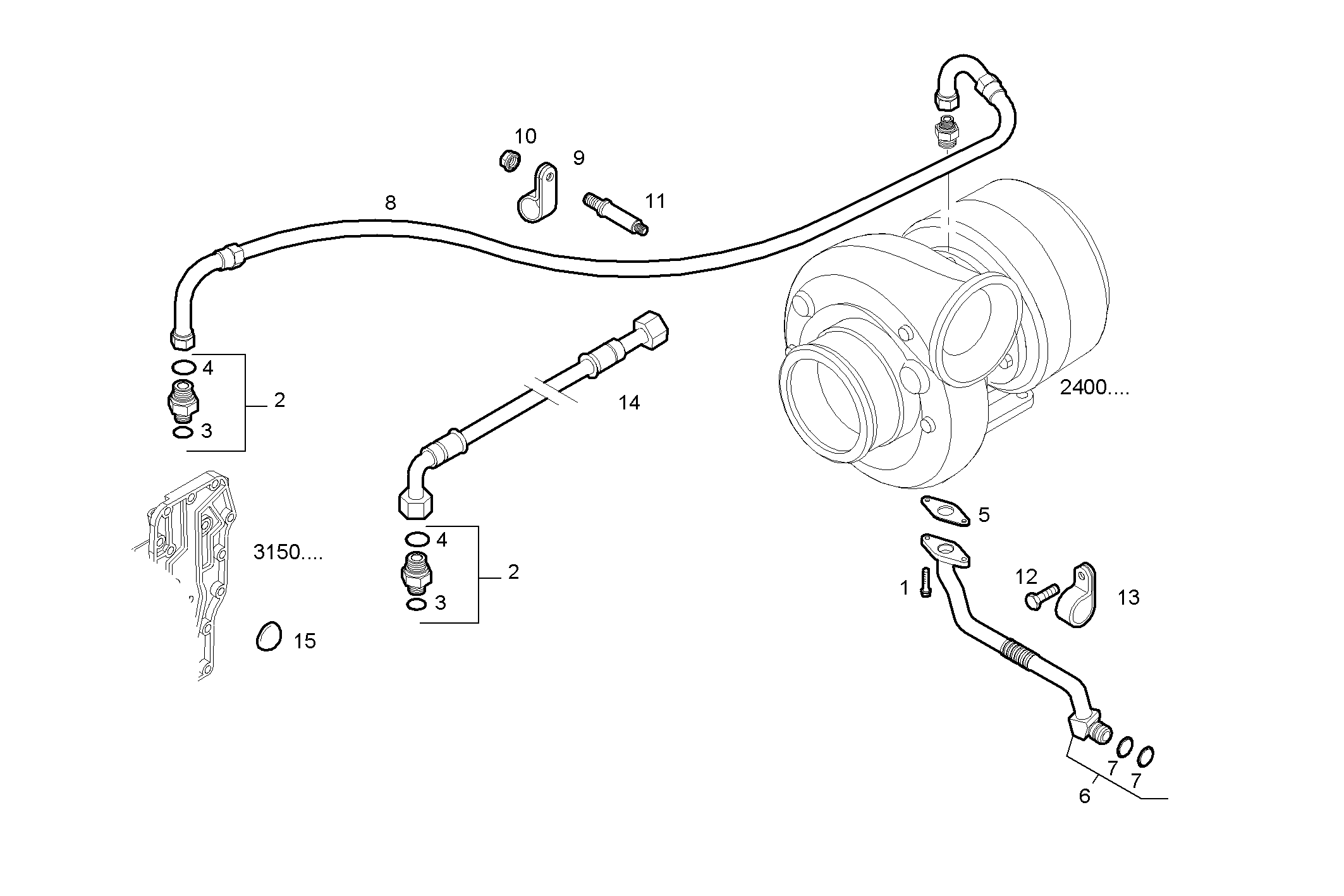 Iveco/FPT TURBOCHARGER OIL LINES