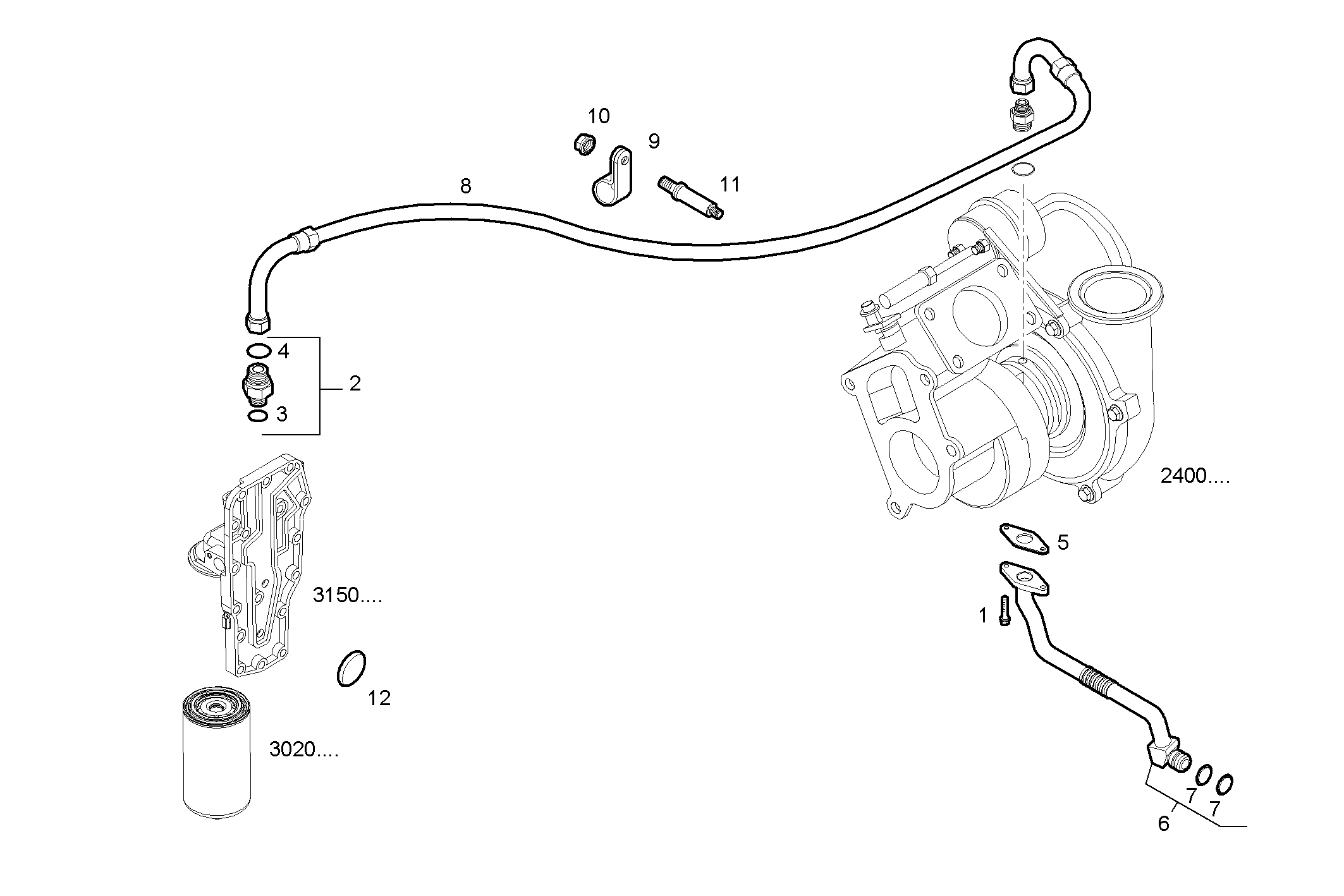 Iveco/FPT TURBOCHARGER OIL LINES