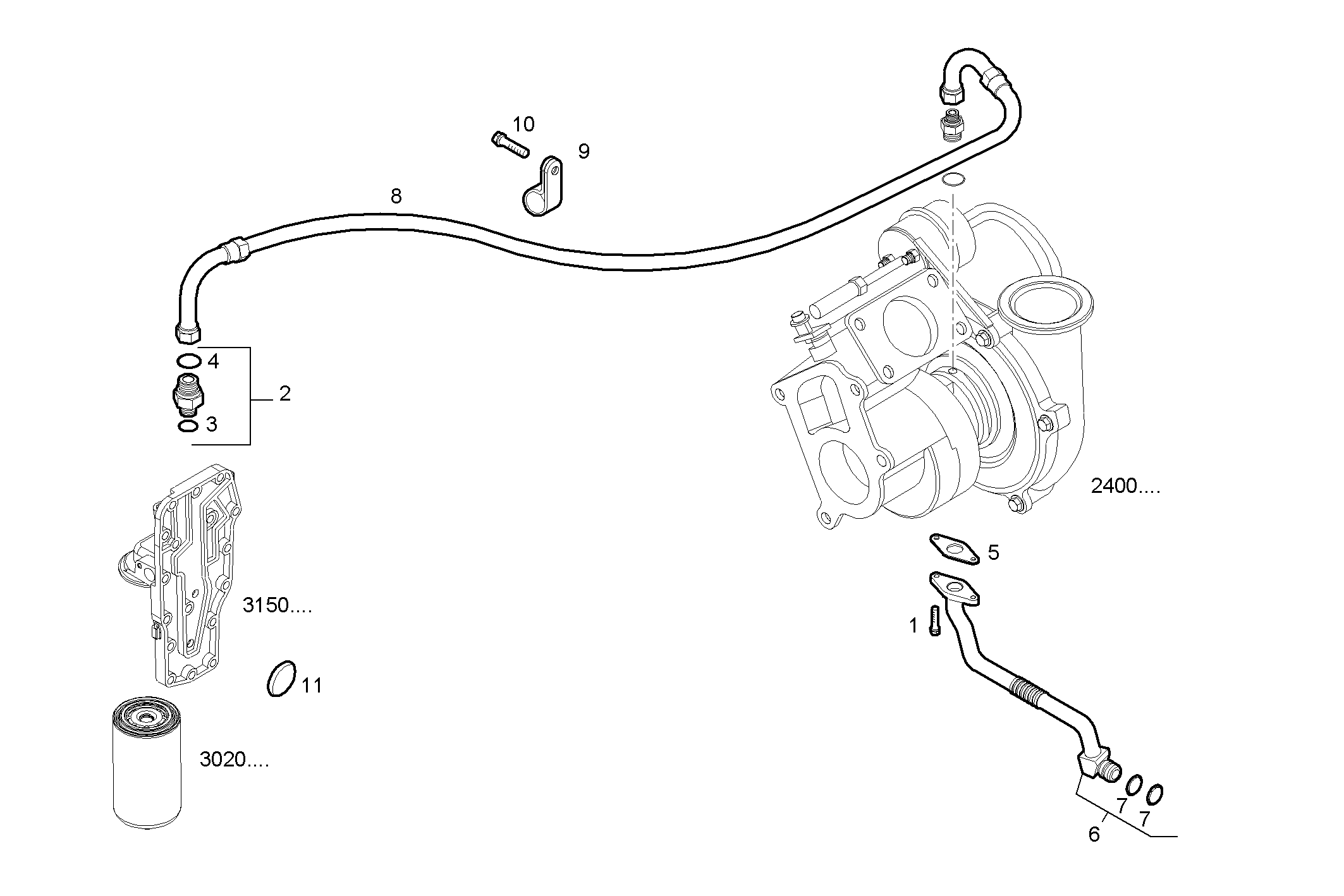 Iveco/FPT TURBOCHARGER OIL LINES