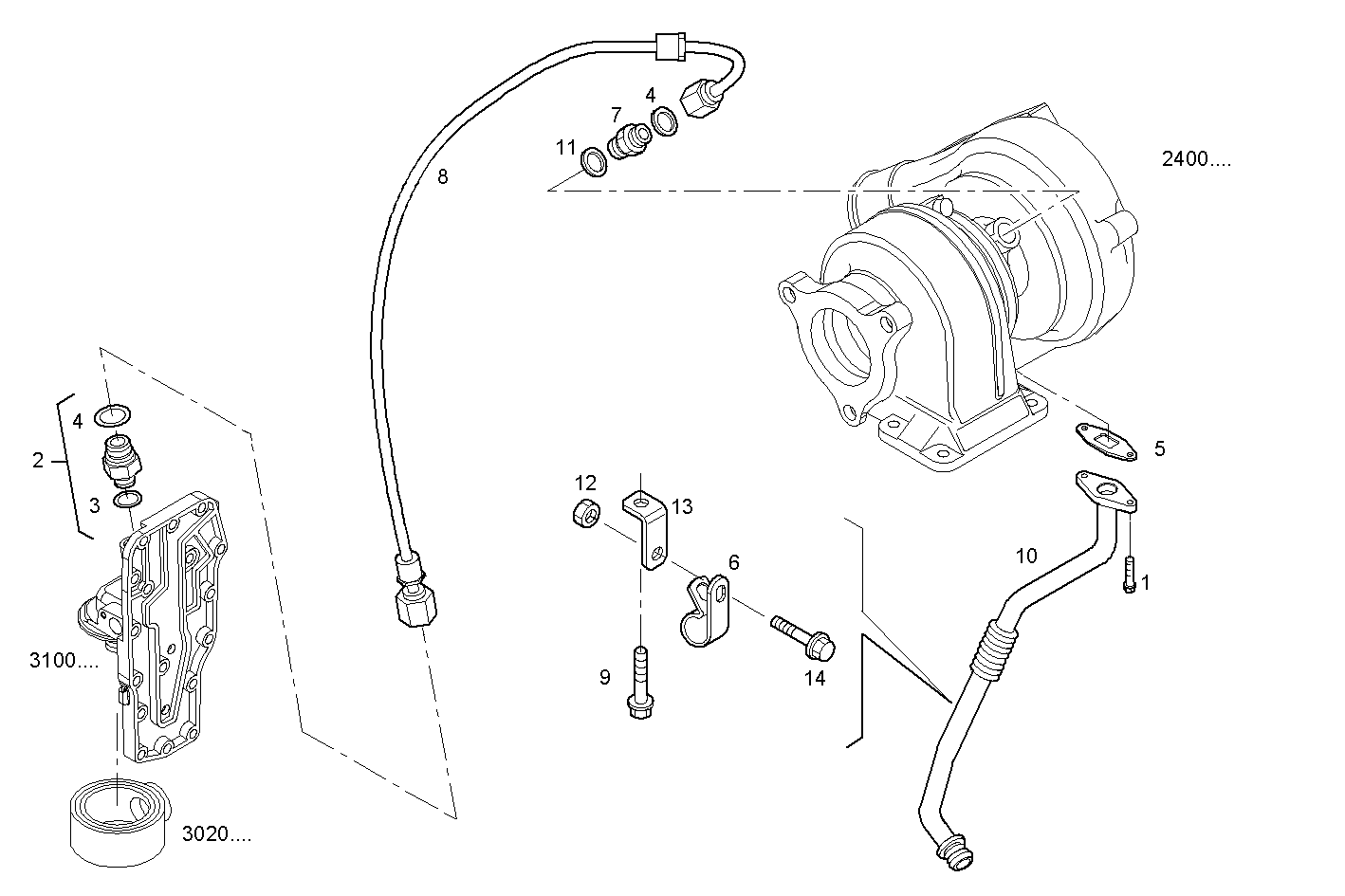 Iveco/FPT TURBOCHARGER OIL LINES