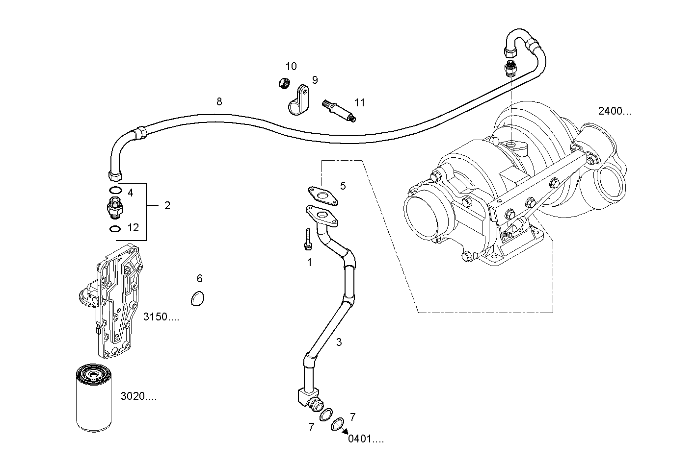 Iveco/FPT TURBOCHARGER OIL LINES