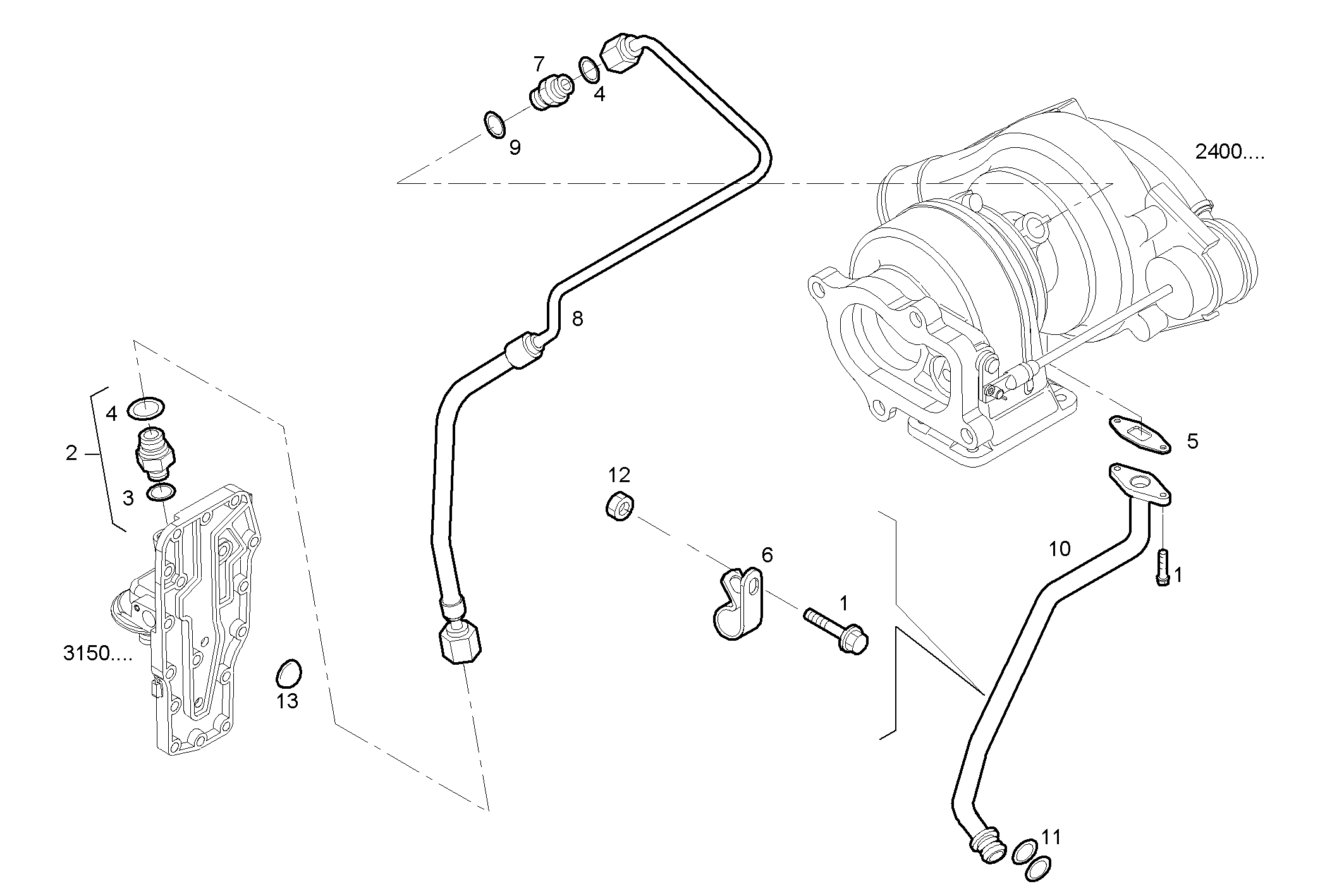 Iveco/FPT TURBOCHARGER OIL LINES