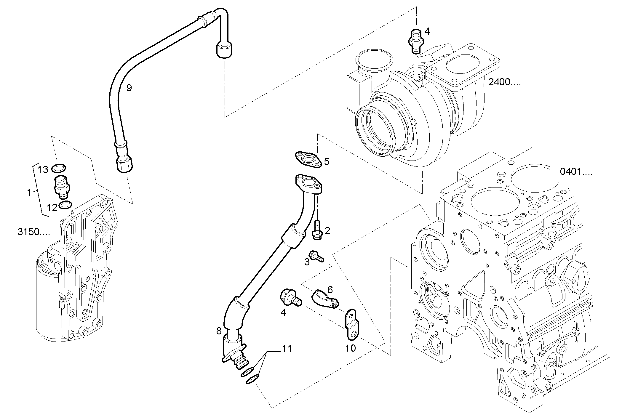 Iveco/FPT TURBOCHARGER OIL LINES