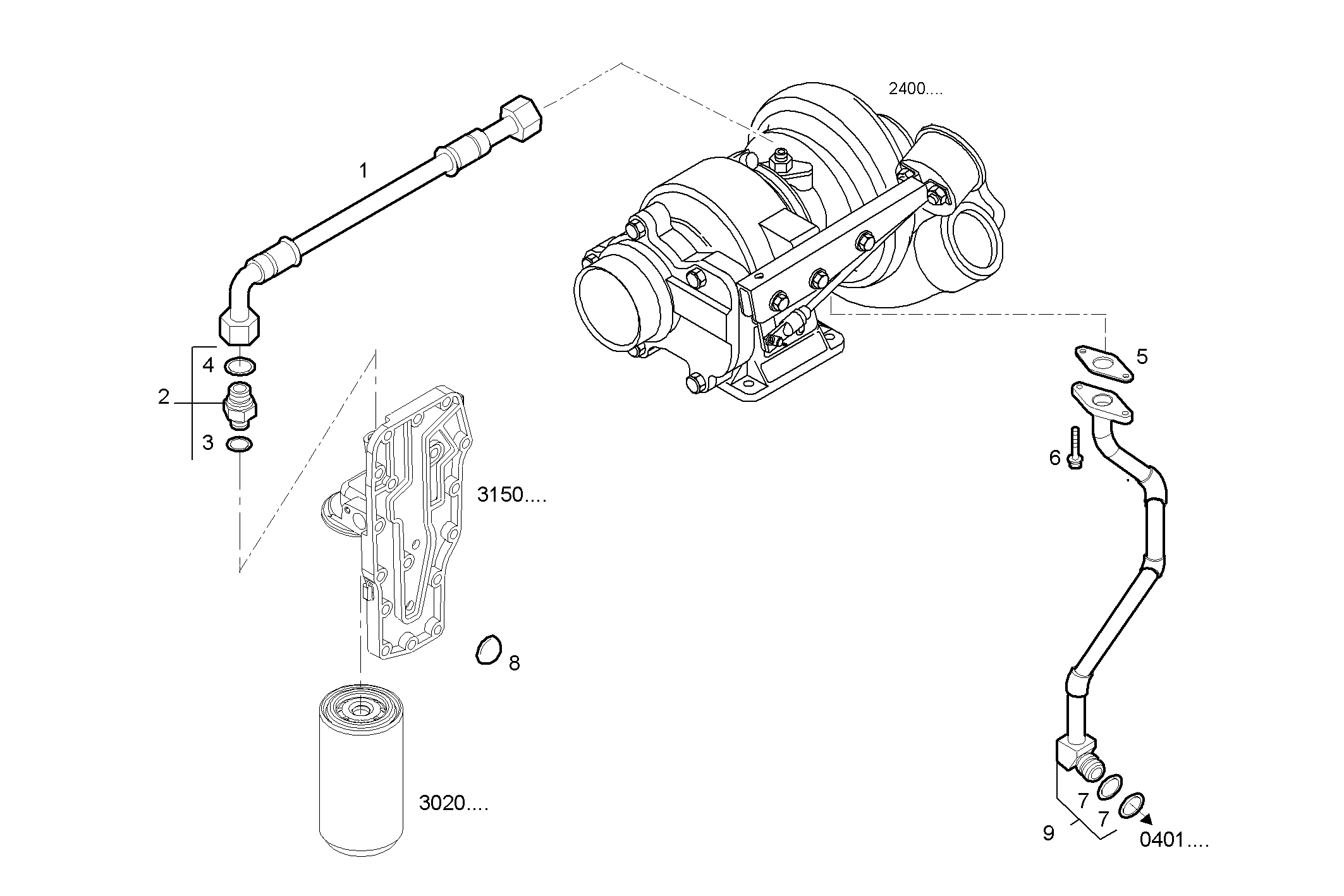 Iveco/FPT TURBOCHARGER OIL LINES