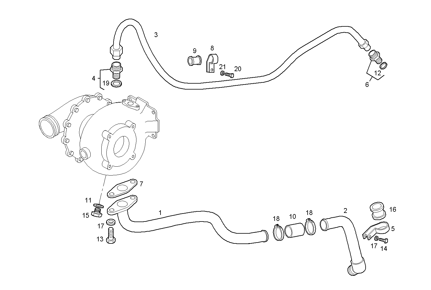 Iveco/FPT TURBOCHARGER OIL LINES