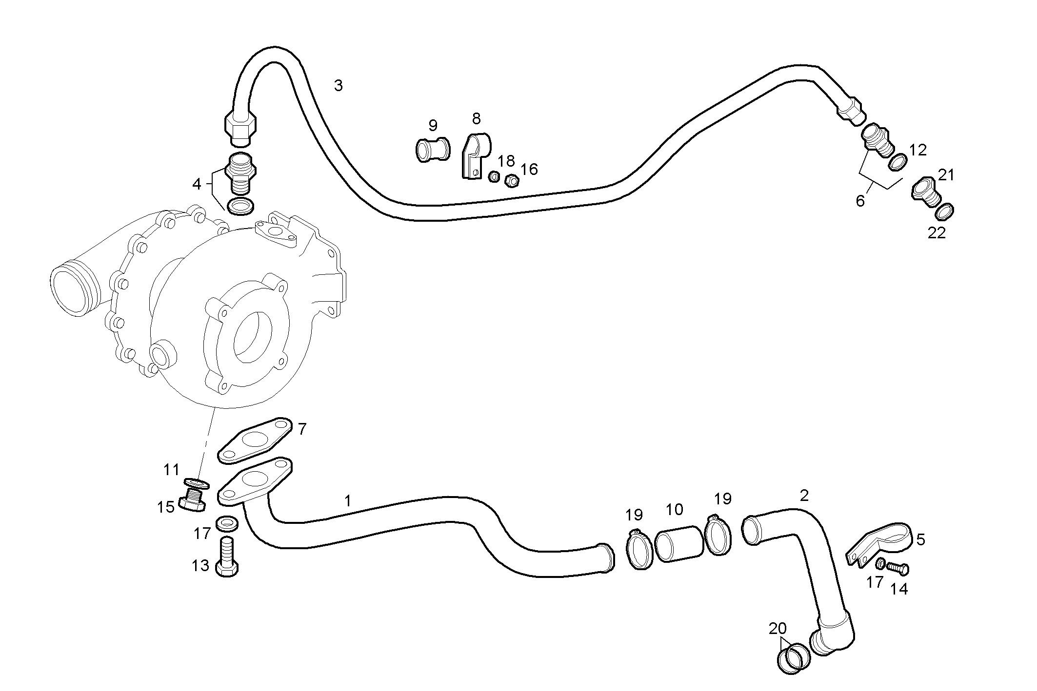 Iveco/FPT TURBOCHARGER OIL LINES