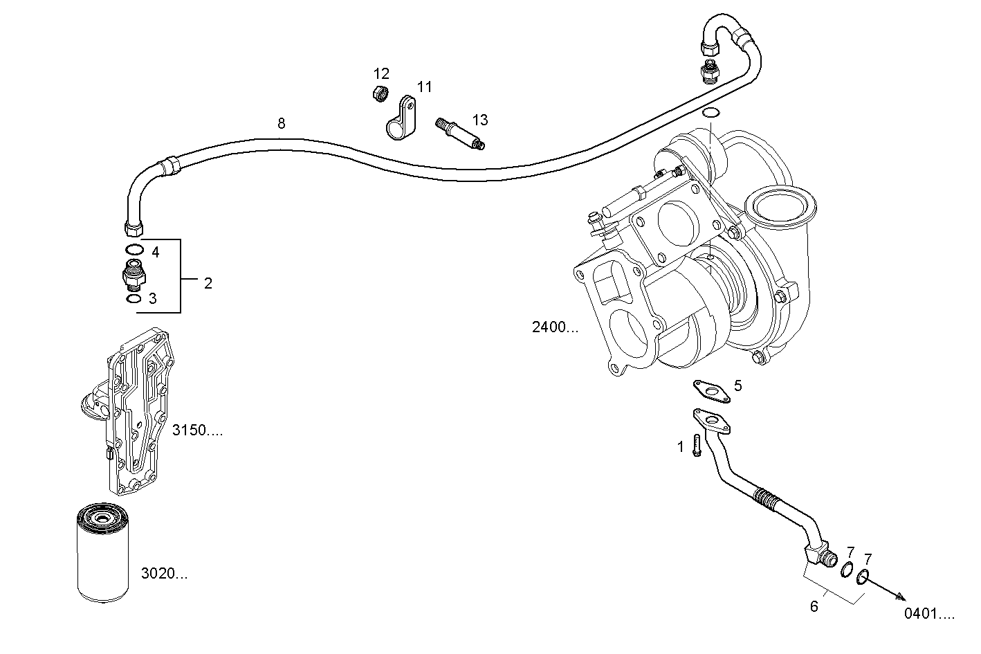 Iveco/FPT TURBOCHARGER OIL LINES