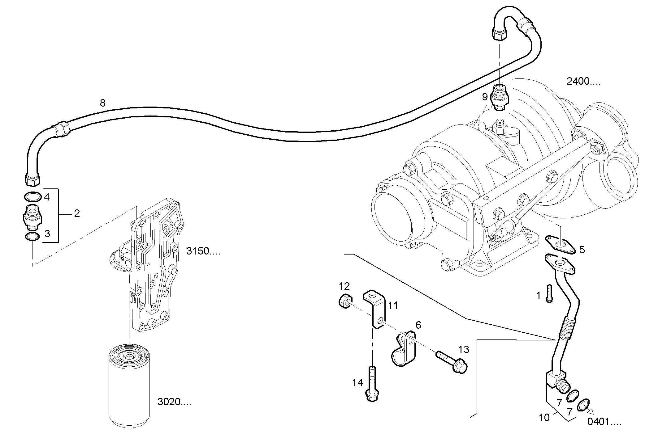 Iveco/FPT TURBOCHARGER OIL LINES