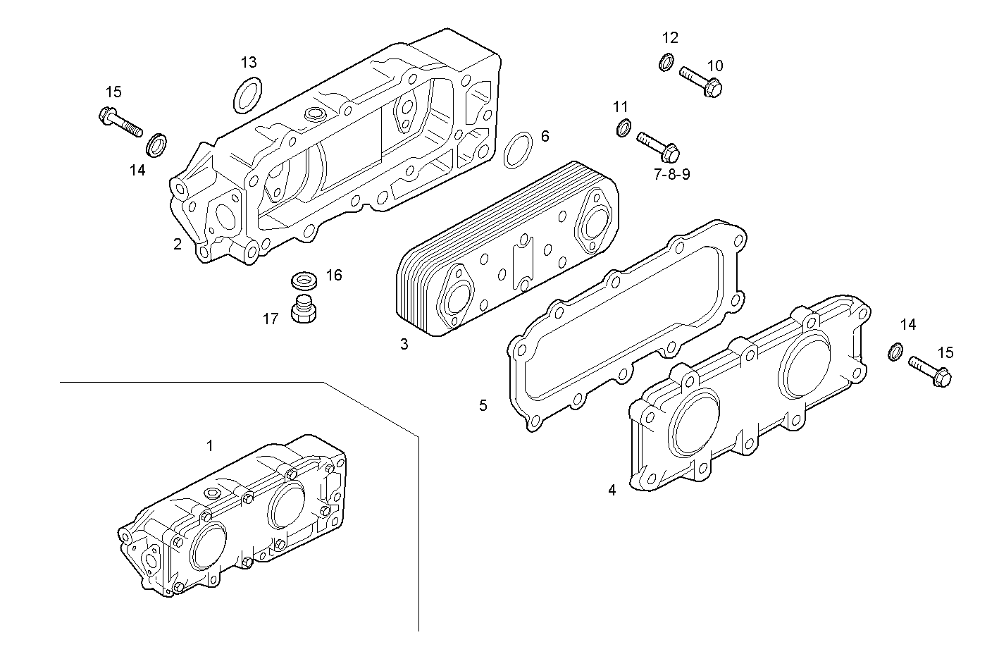 Iveco/FPT OIL - WATER HEAT EXCHANGER