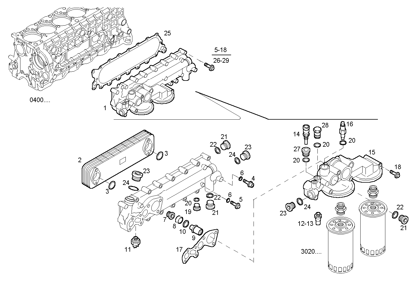 Iveco/FPT OIL - WATER HEAT EXCHANGER