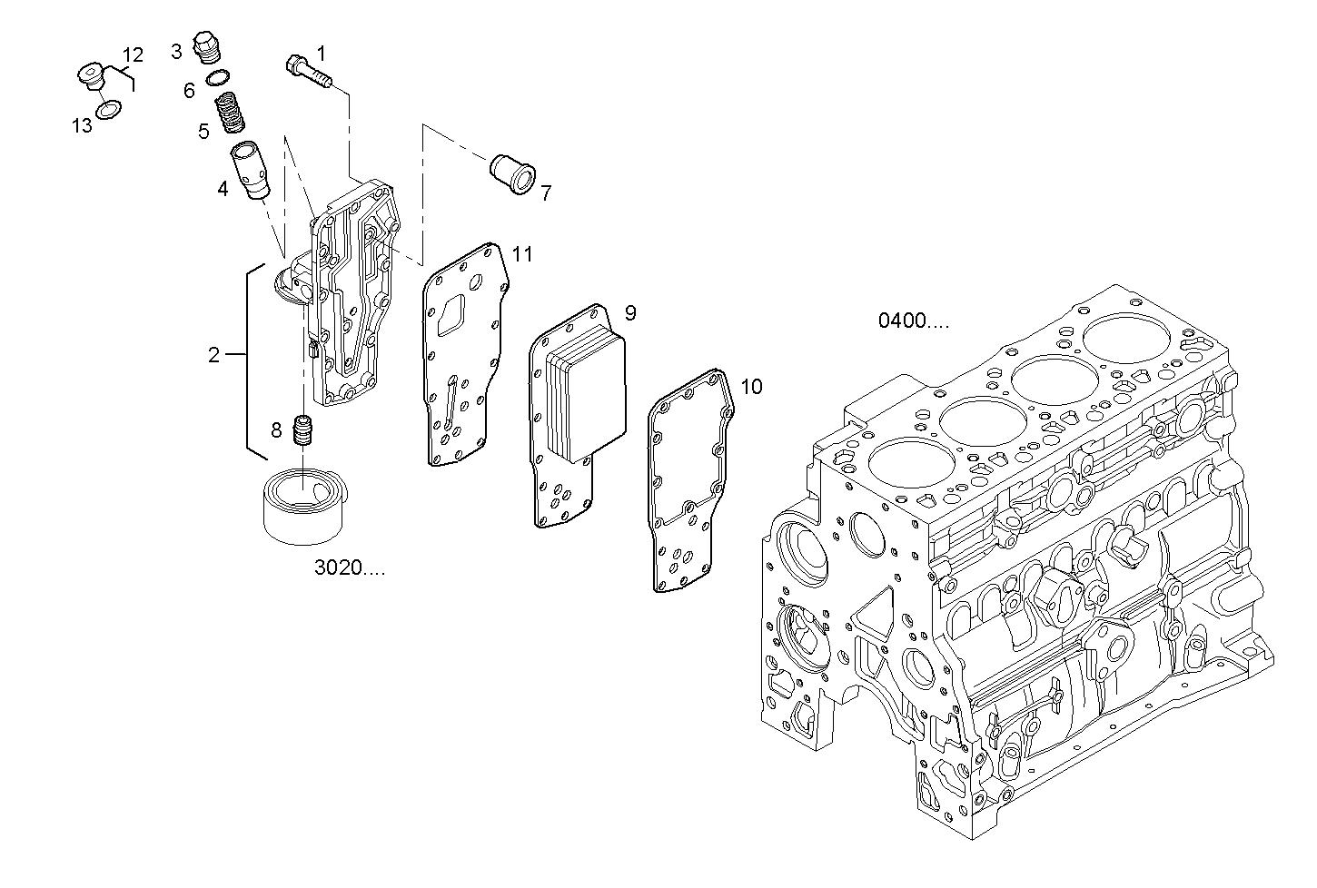 Iveco/FPT OIL - WATER HEAT EXCHANGER