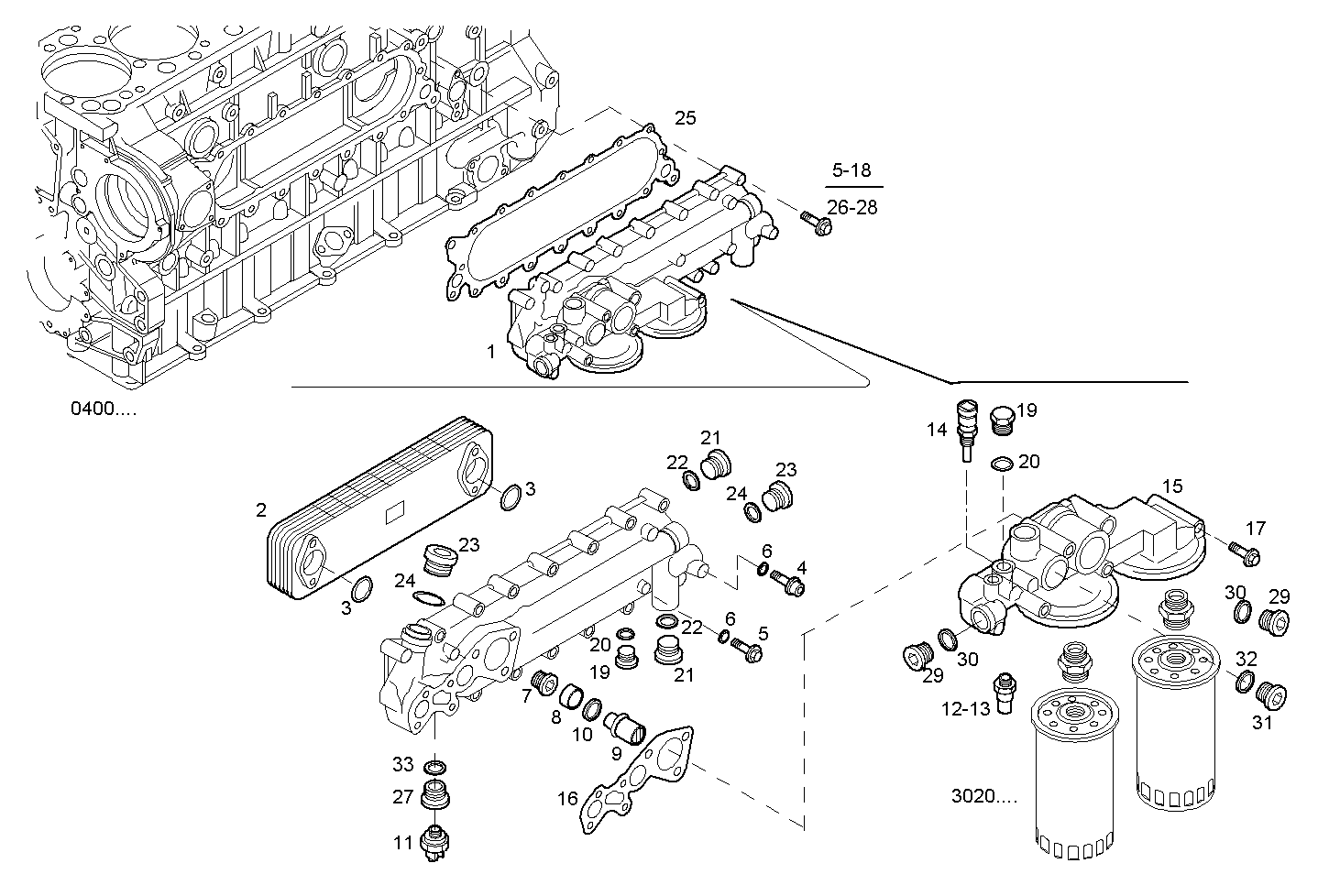 Iveco/FPT OIL - WATER HEAT EXCHANGER