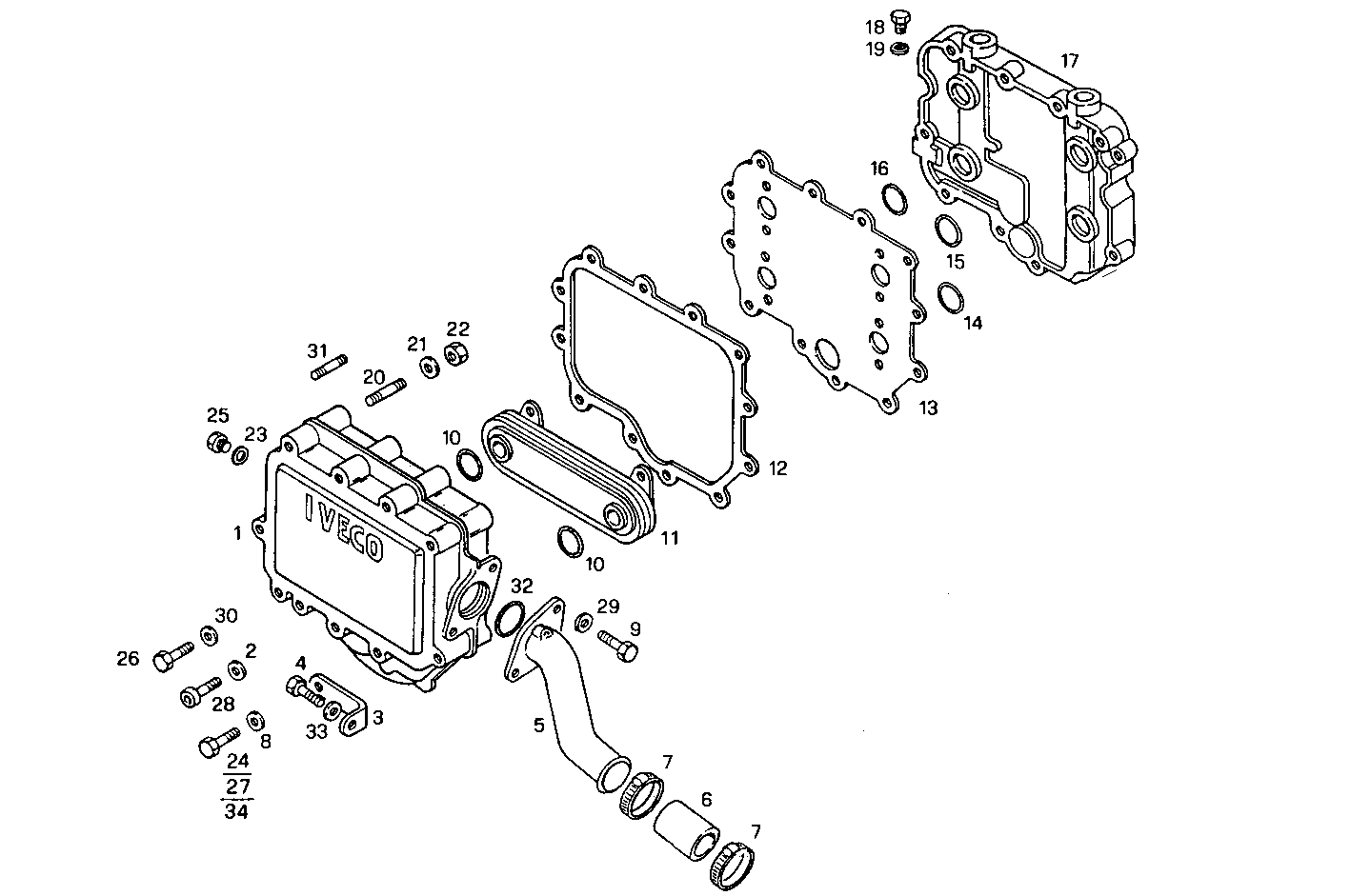 Iveco/FPT OIL - WATER HEAT EXCHANGER