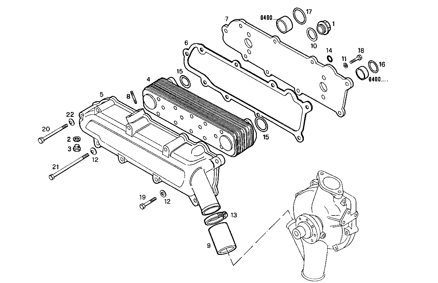 Iveco/FPT OIL - WATER HEAT EXCHANGER