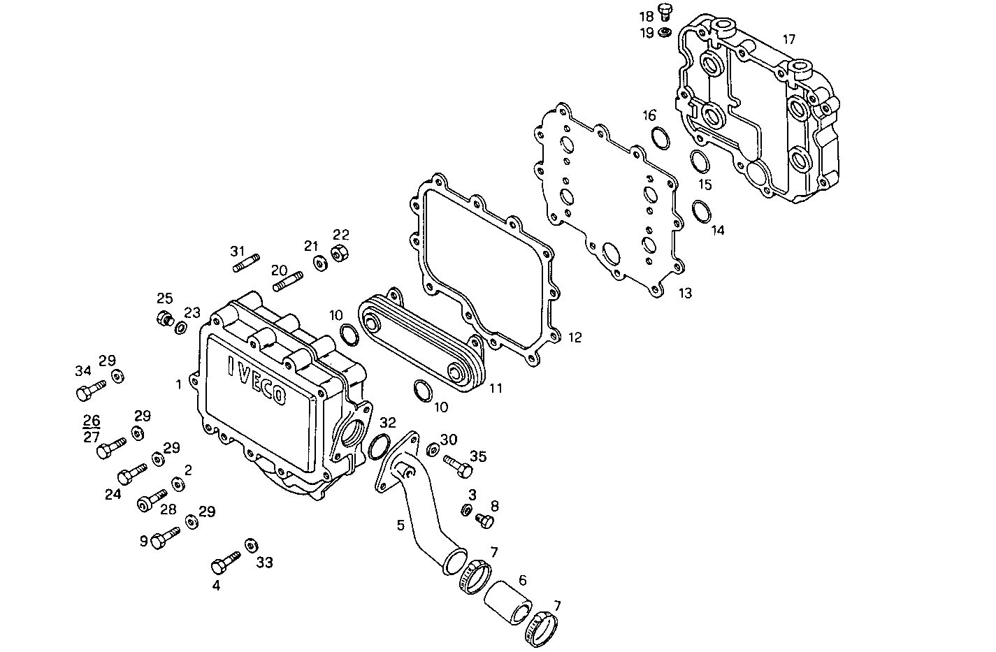 Iveco/FPT OIL - WATER HEAT EXCHANGER