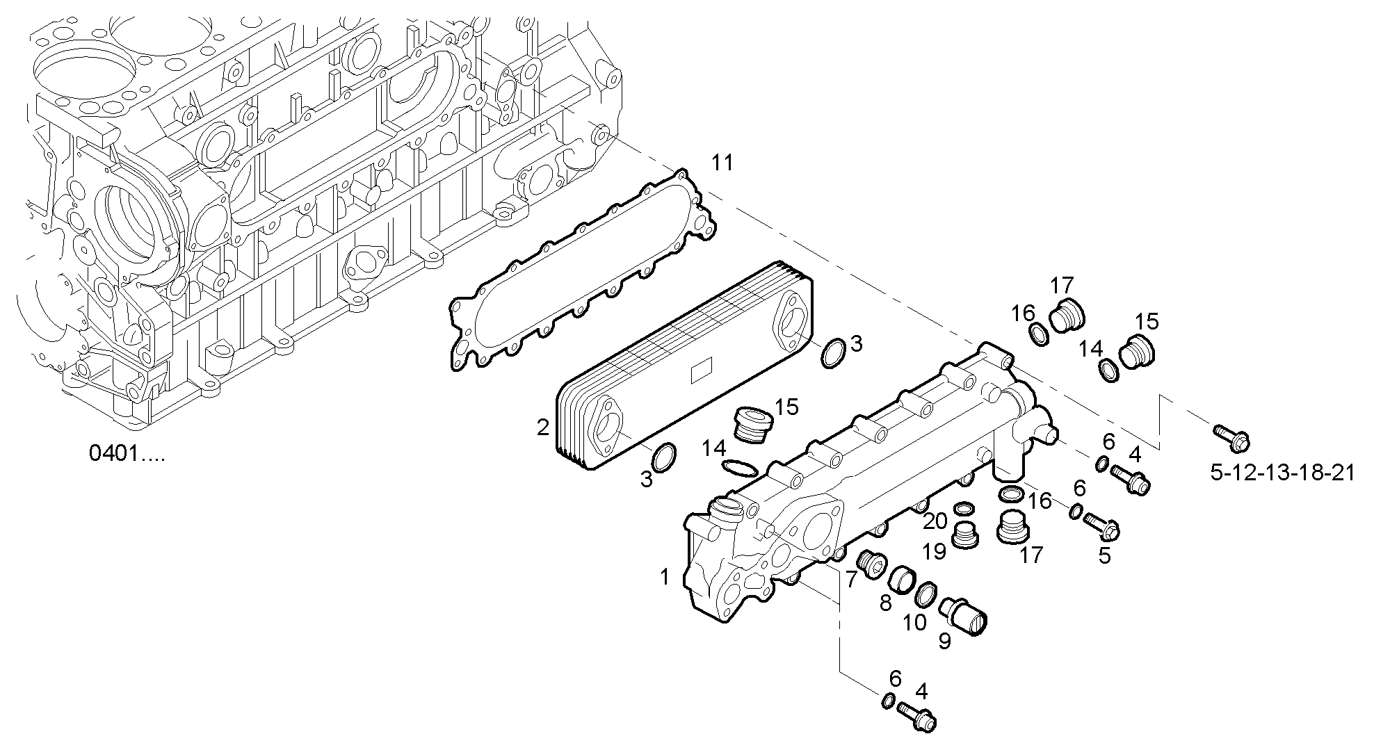 Iveco/FPT OIL - WATER HEAT EXCHANGER