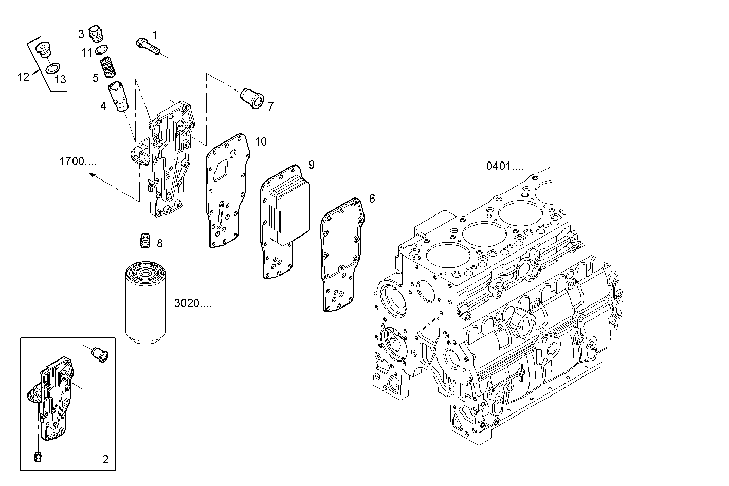 Iveco/FPT OIL - WATER HEAT EXCHANGER