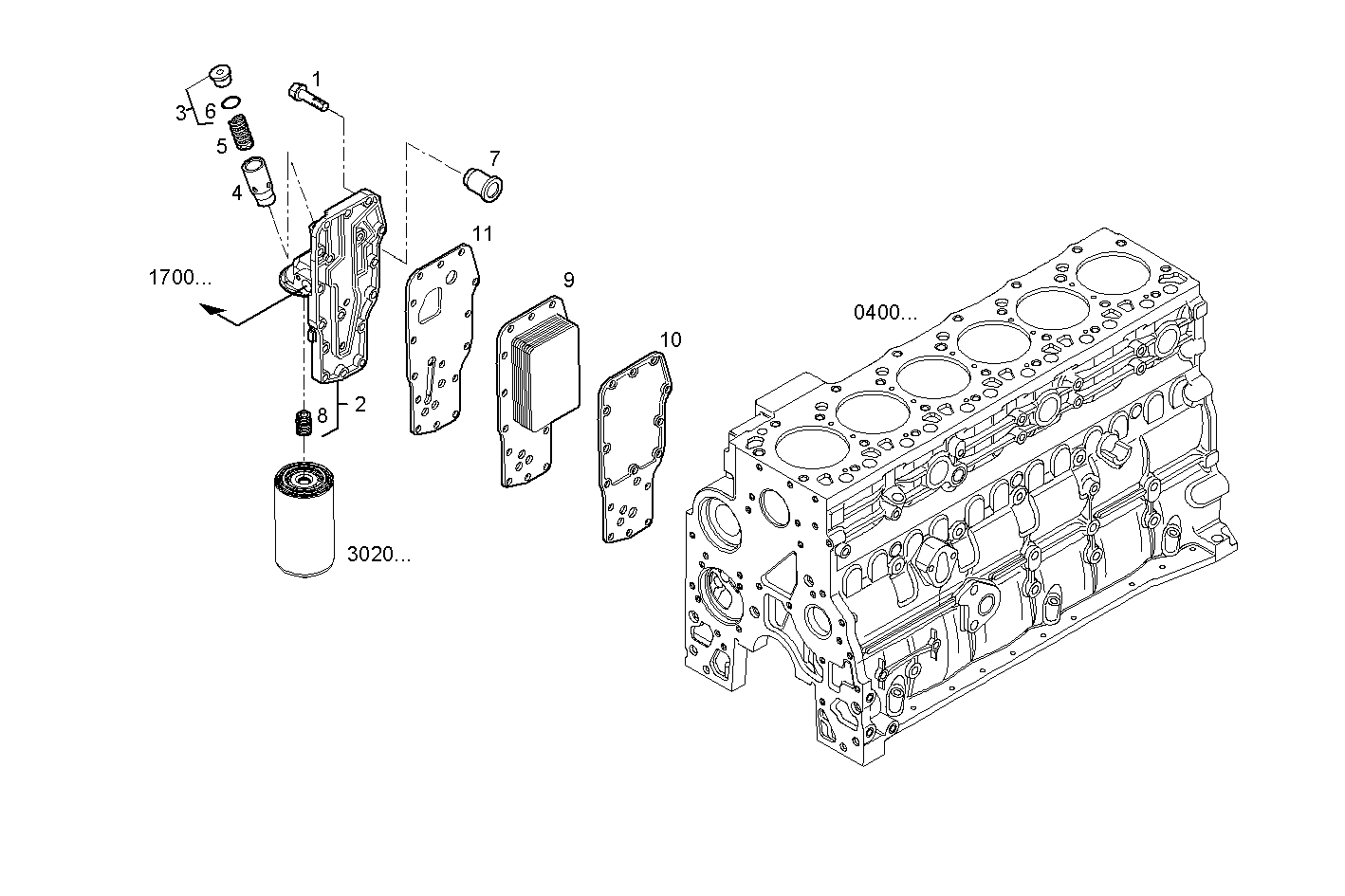 Iveco/FPT OIL - WATER HEAT EXCHANGER