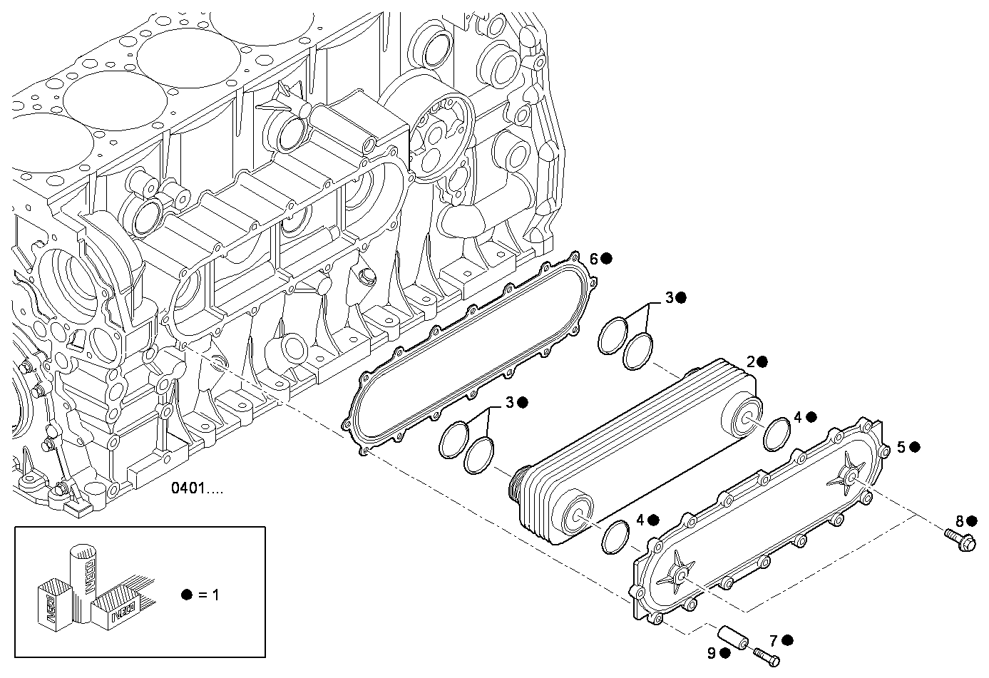 Iveco/FPT OIL - WATER HEAT EXCHANGER