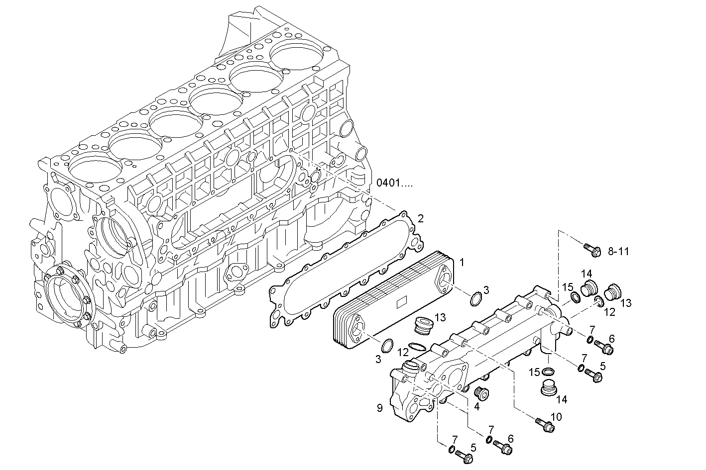 Iveco/FPT OIL - WATER HEAT EXCHANGER