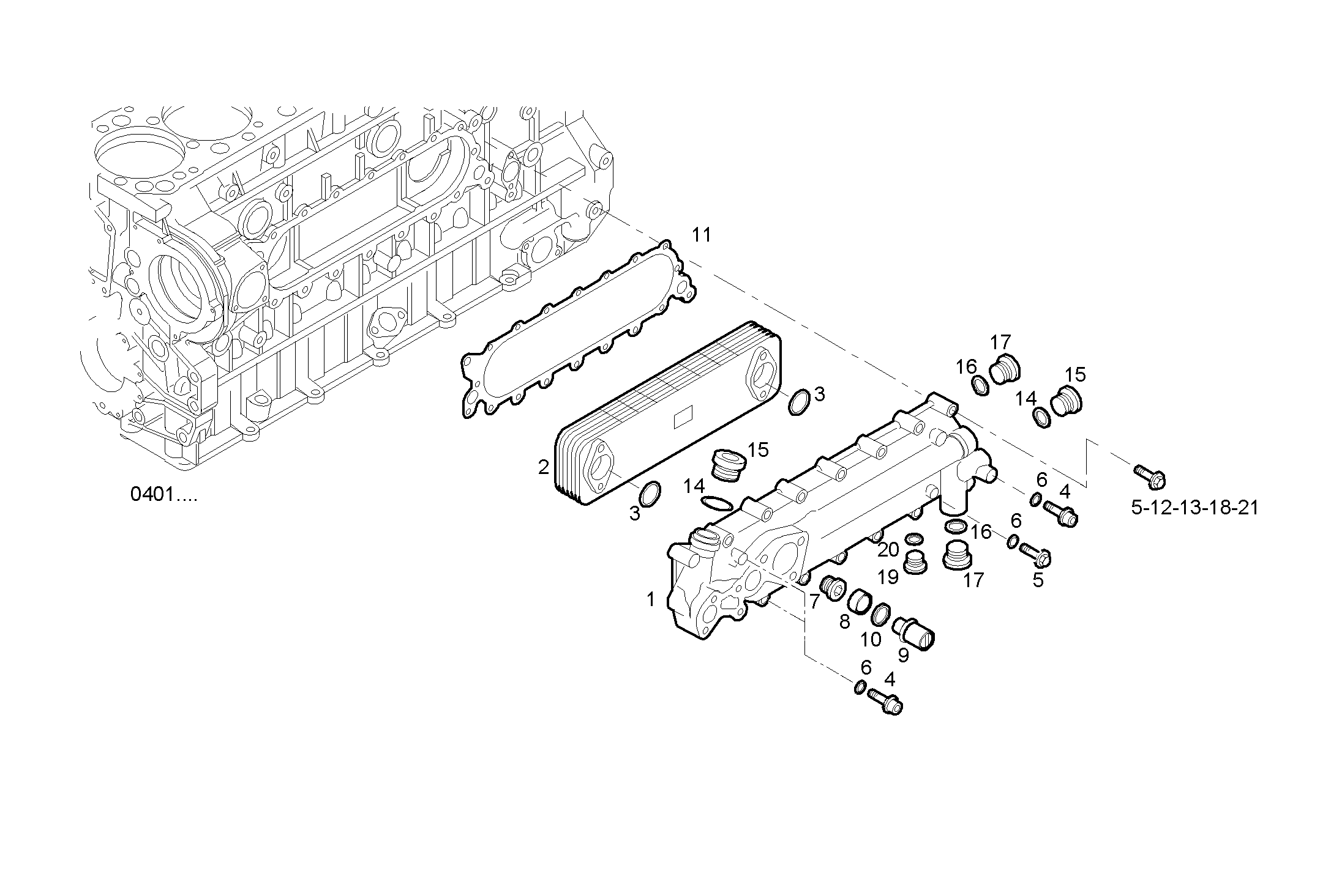 Iveco/FPT OIL - WATER HEAT EXCHANGER