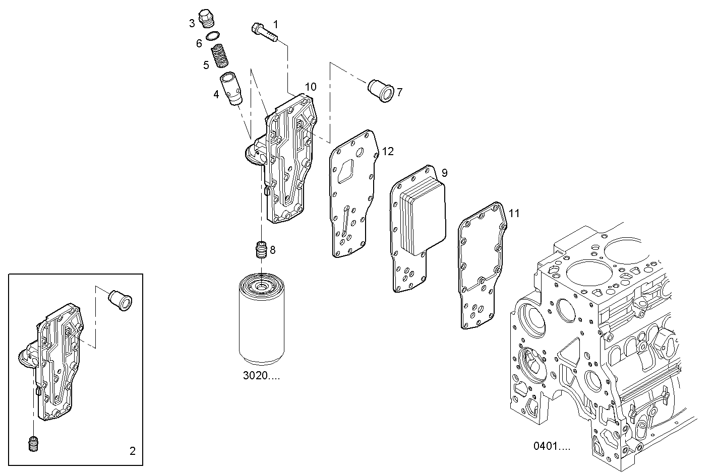 Iveco/FPT OIL - WATER HEAT EXCHANGER