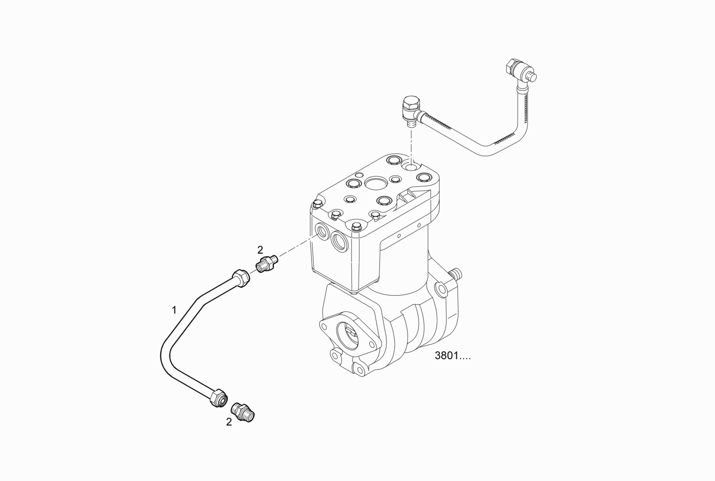 Iveco/FPT COMPRESSOR WATER INLET PIPE