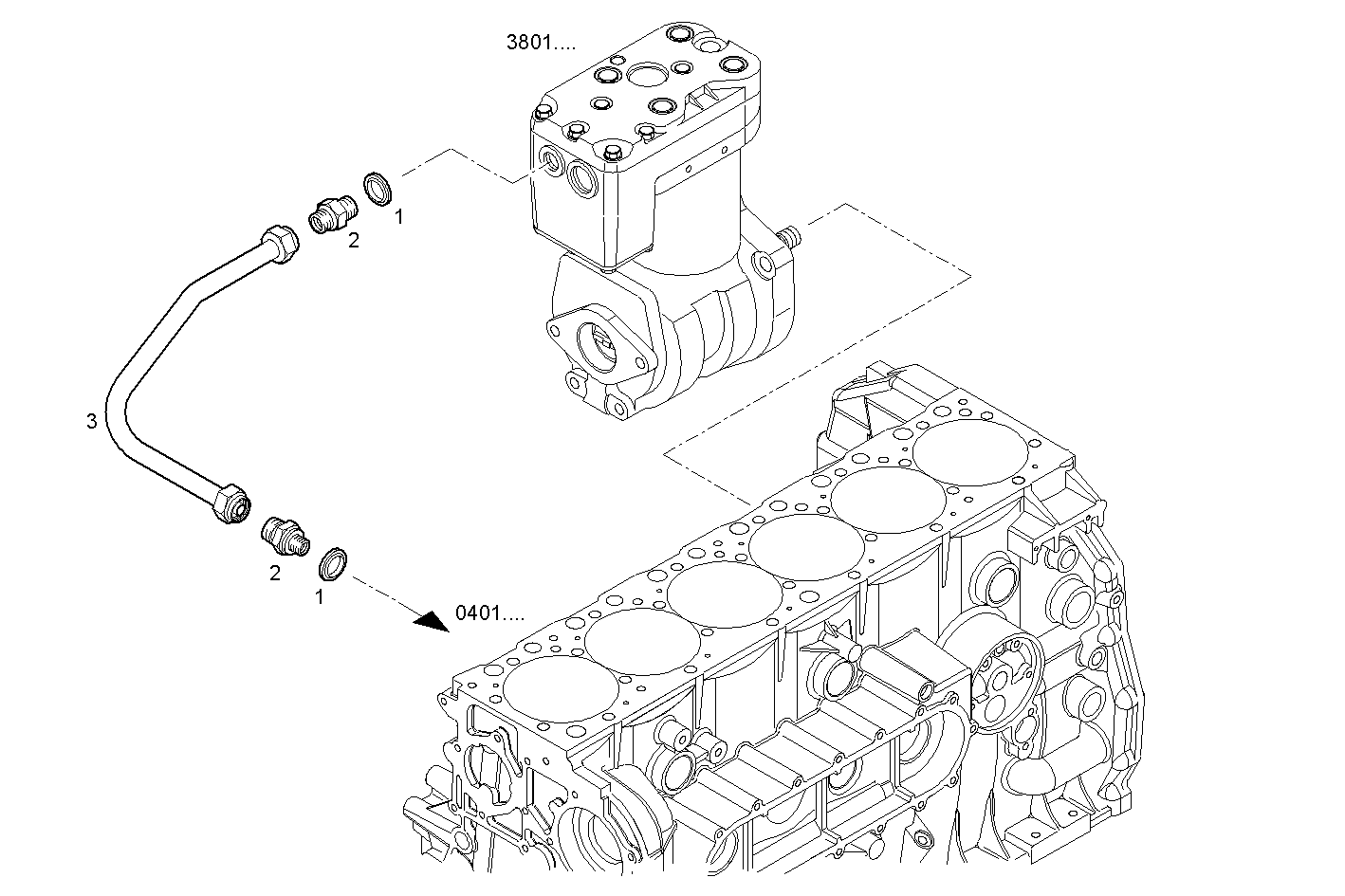 Iveco/FPT COMPRESSOR WATER INLET PIPE