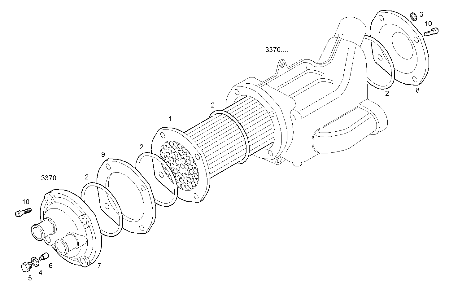 Iveco/FPT FRESH WATER - SEA WATER HEAT EXCHANGER (COMPONENTS)