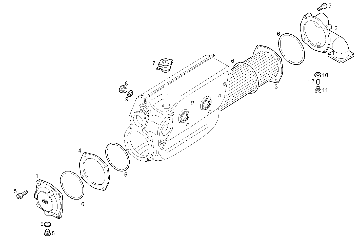 Iveco/FPT FRESH WATER - SEA WATER HEAT EXCHANGER (COMPONENTS)