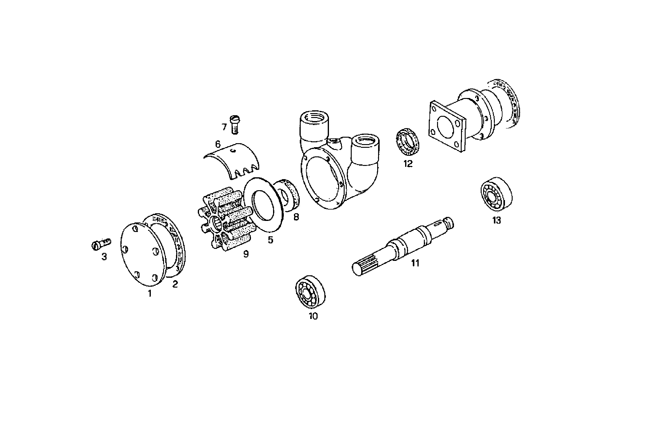 Iveco/FPT SEA WATER PUMP (COMPONENTS)