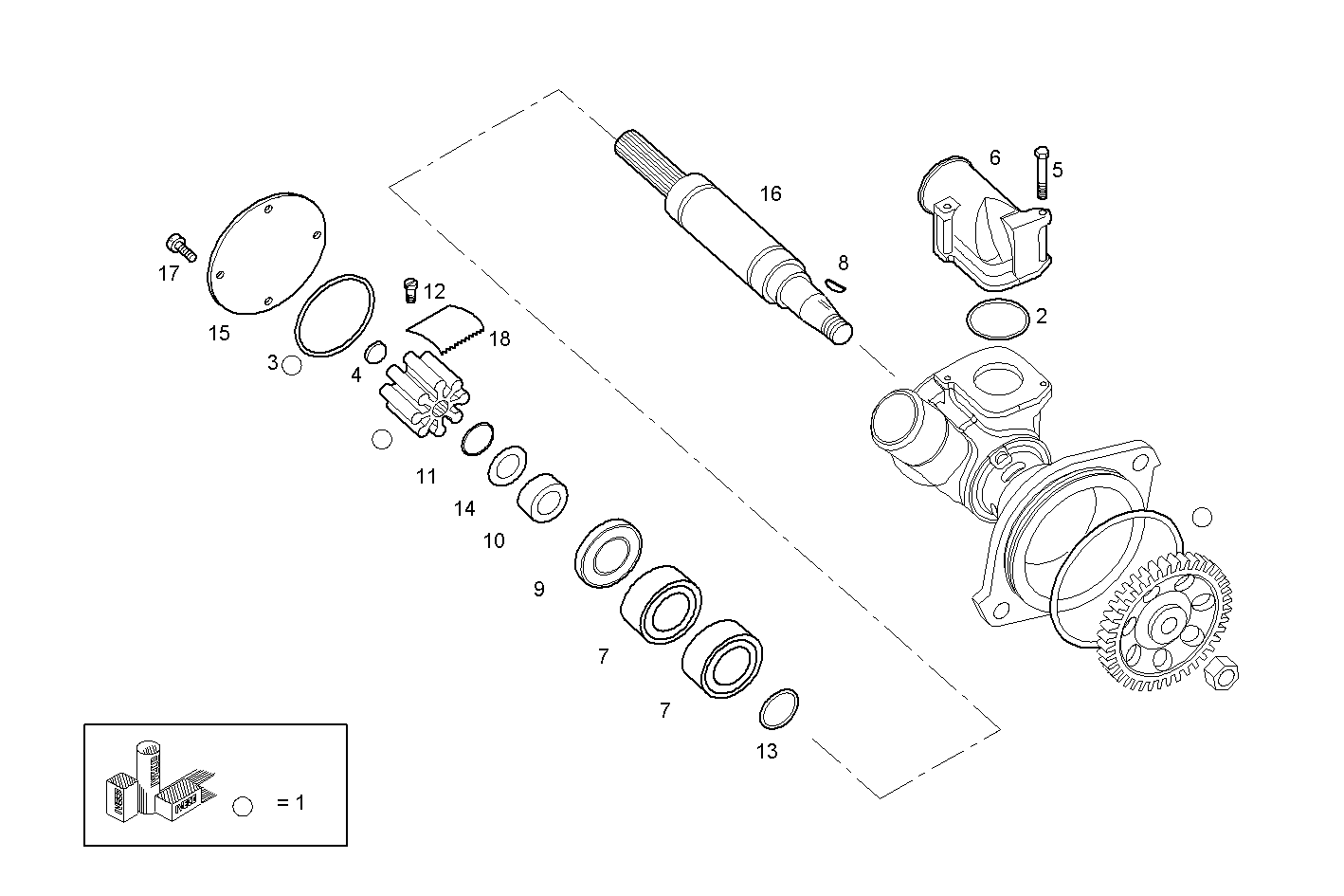 Iveco/FPT SEA WATER PUMP (COMPONENTS)