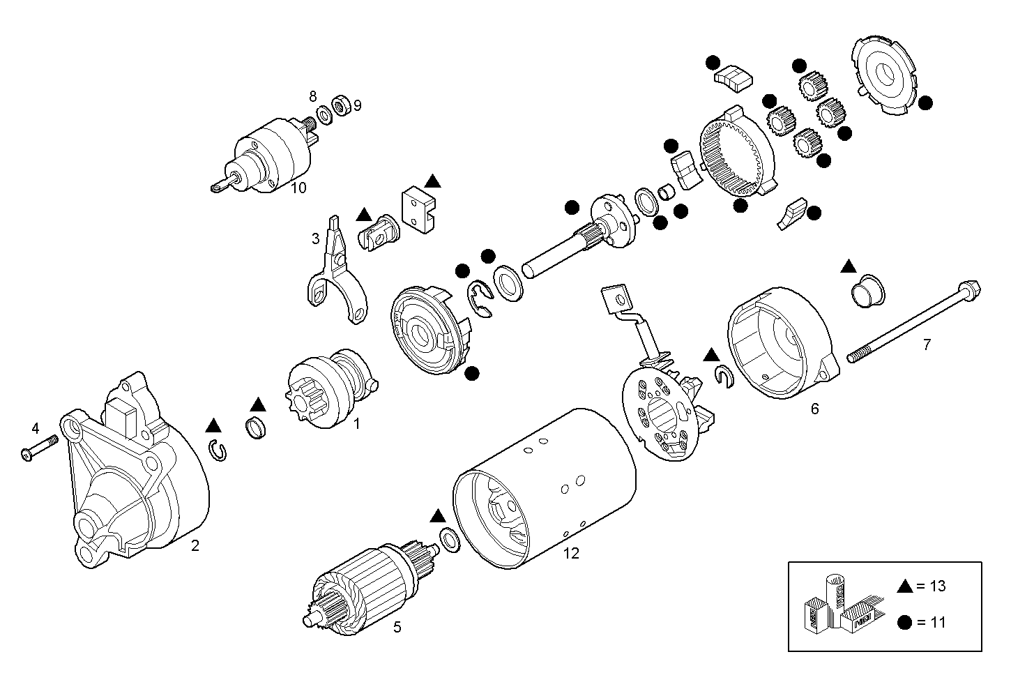 Iveco/FPT STARTER MOTOR (COMPONENTS)