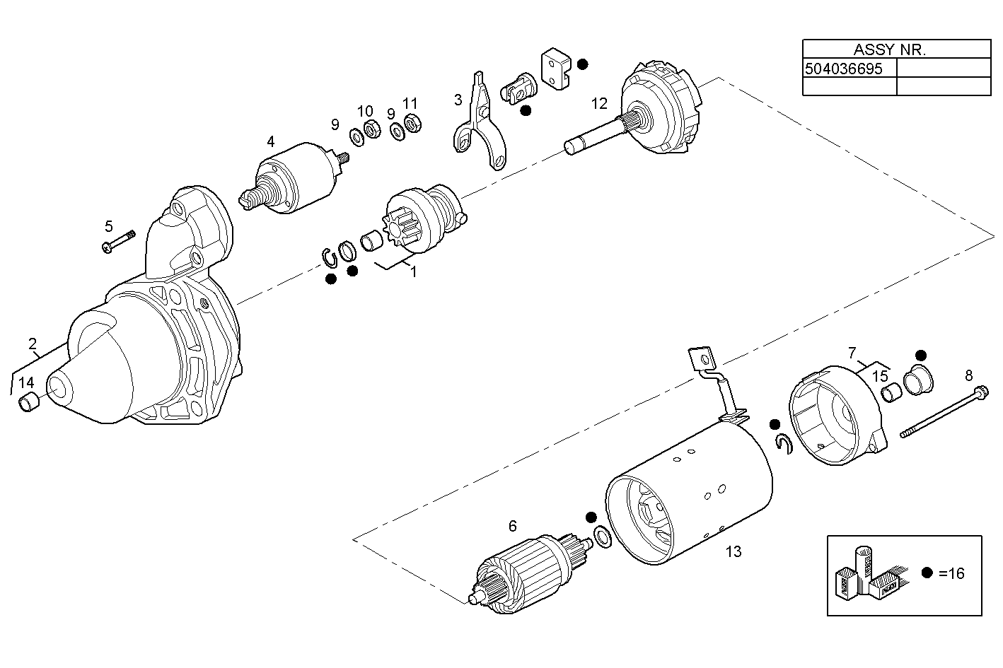 Iveco/FPT STARTER MOTOR (COMPONENTS)