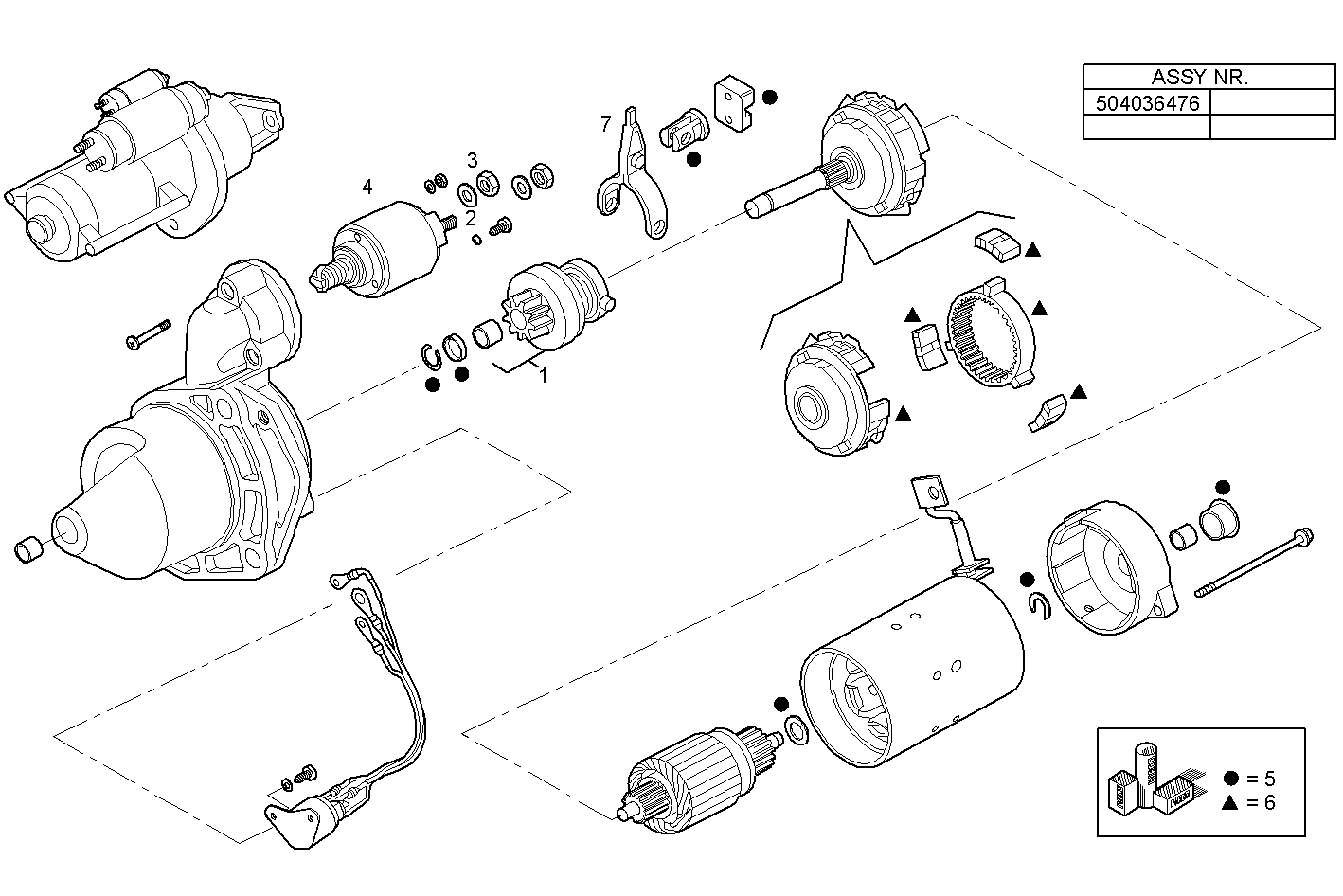 Iveco/FPT STARTER MOTOR (COMPONENTS)