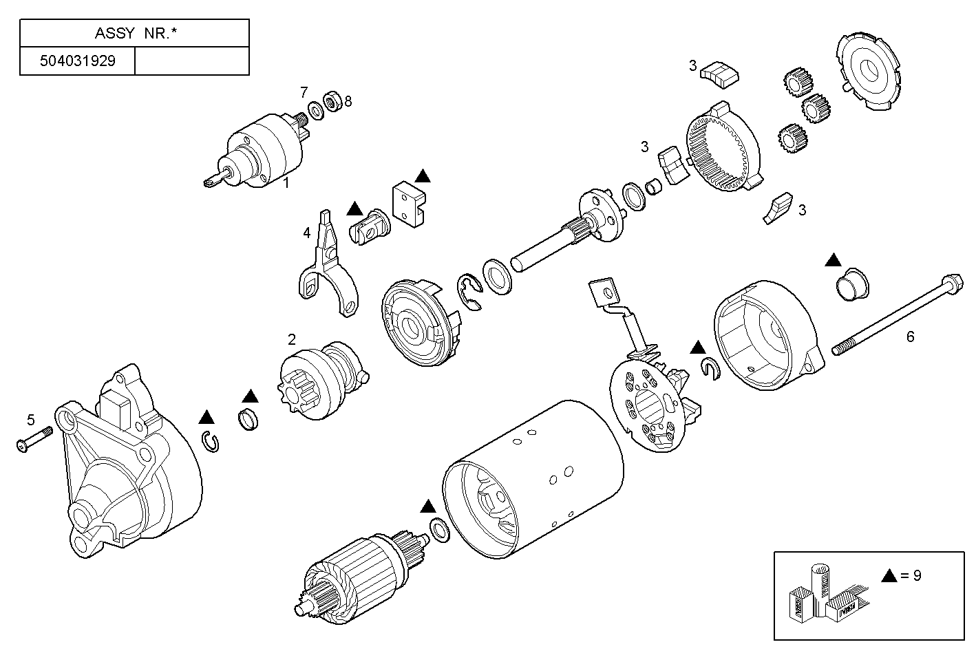 Iveco/FPT STARTER MOTOR (COMPONENTS)