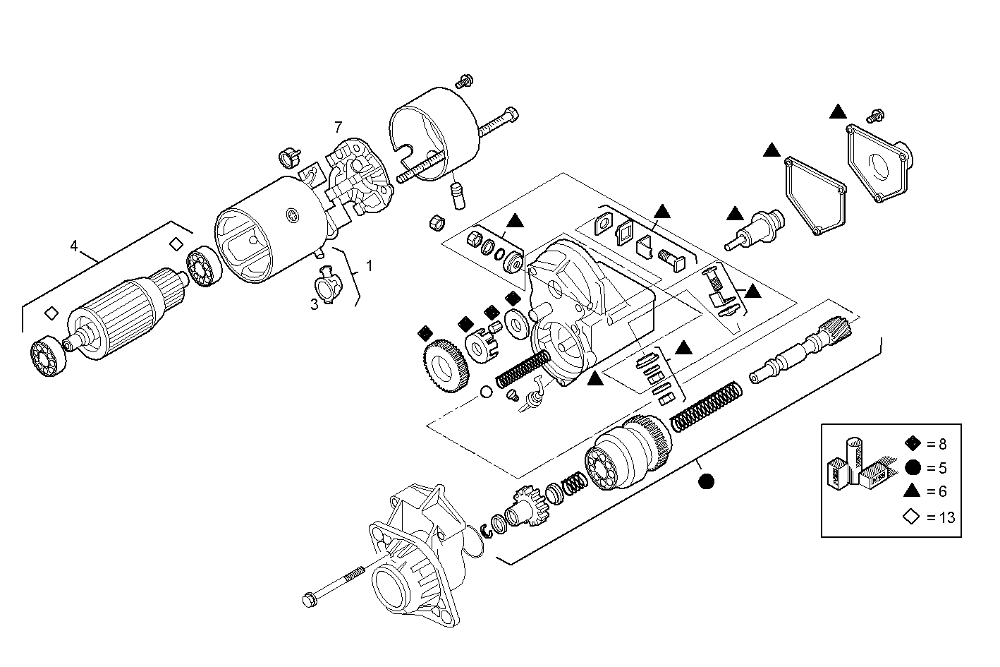 Iveco/FPT STARTER MOTOR (COMPONENTS)