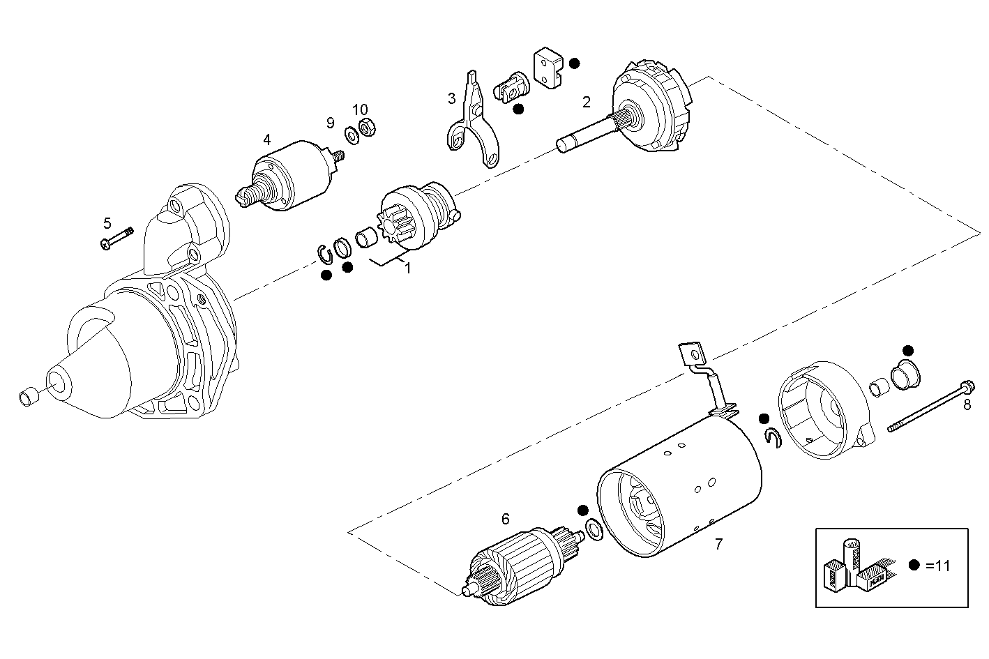 Iveco/FPT STARTER MOTOR (COMPONENTS)