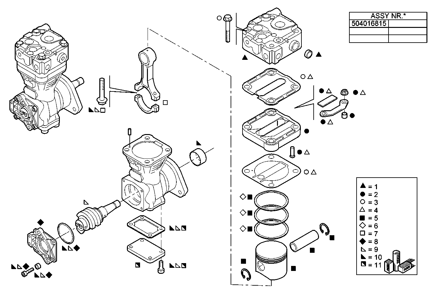 Iveco/FPT AIR COMPRESSOR (COMPONENTS)