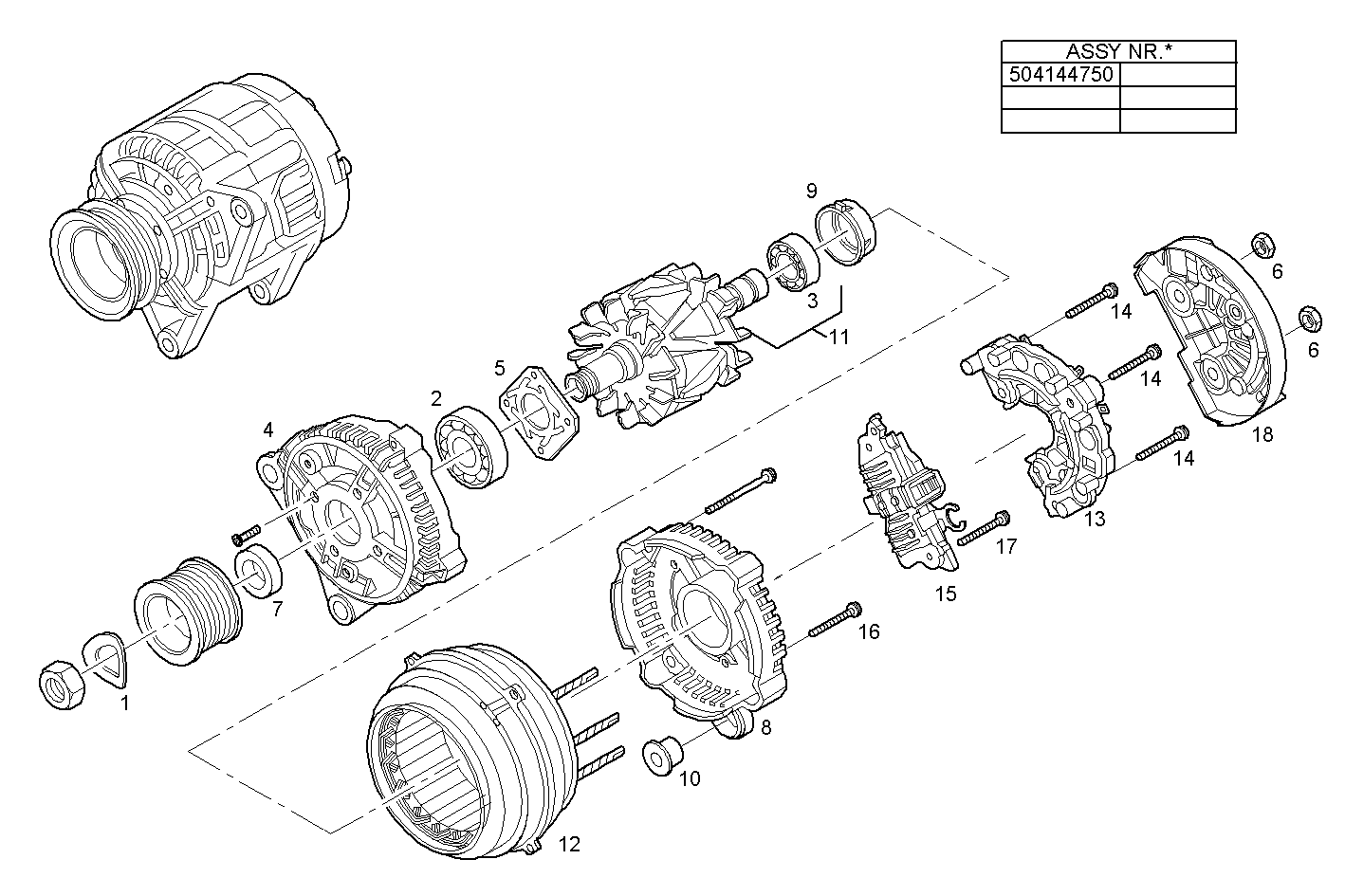 Iveco/FPT GENERATOR (COMPONENTS)