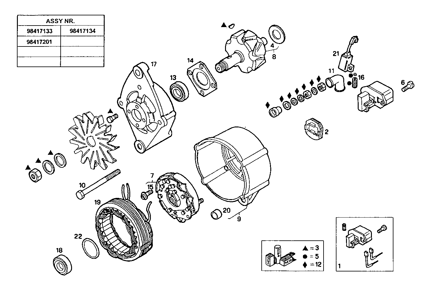 Iveco/FPT GENERATOR (COMPONENTS)